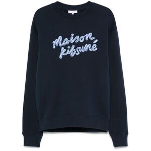 MAISON KITSUNE Embroidered Logo Sweatshirt Men BLUE Sweaters & Cardigans